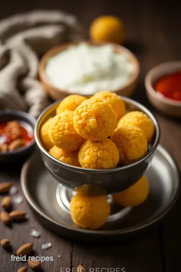 Fried Boondi Laddus - A Sweet Indian Delight presentation