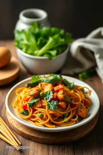 Stir-Fry Sweet Potato Noodles with Veggies presentation