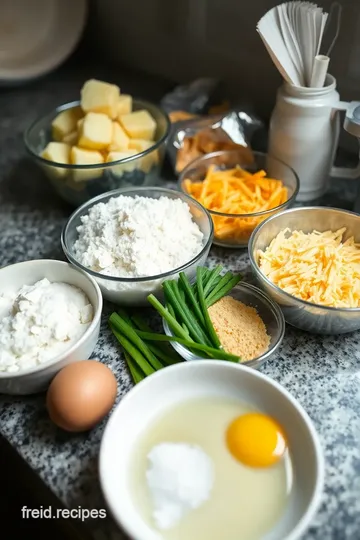 Mashed Potato Cakes with Cheese and Chives ingredients