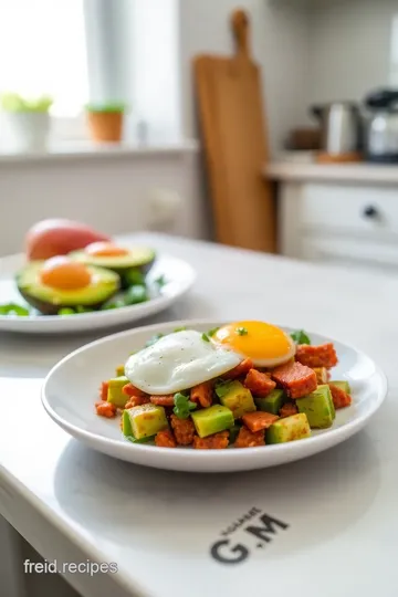 Avocado on Toast with Chorizo & Fried Eggs steps