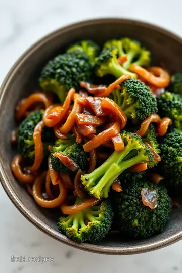 Fry Tenderstem Broccoli with Onion & Garlic presentation