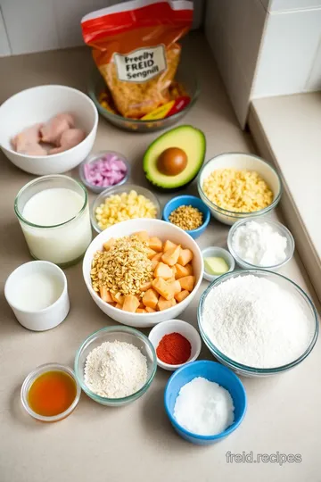 Smashed Avocado with Crispy Chicken ingredients