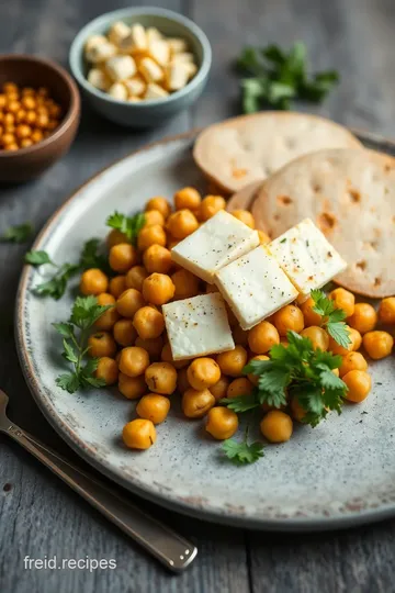 Warm Halloumi Chickpea Lime Salad ingredients