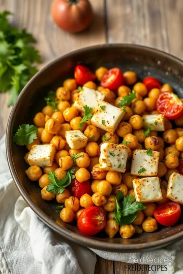 Warm Halloumi Chickpea Lime Salad steps