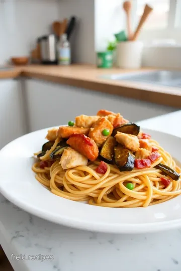 Ginger Noodles with Chicken & Hoisin Aubergines steps