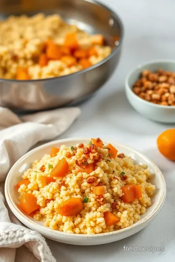 Cooked Couscous with Apricots & Crunchy Toppings steps