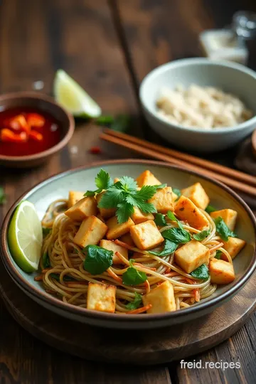 Quick & Healthy Stir-Fry Tofu Pad Thai presentation