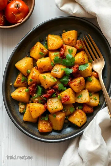 Sauteed Potatoes Tangy Chaat Delight presentation