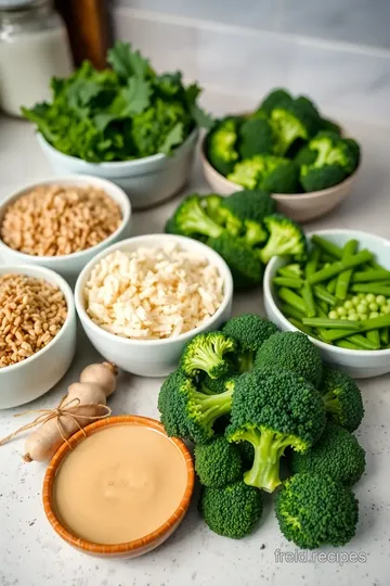 Miso Brown Rice & Broccoli Salad with Fiery Prawns ingredients