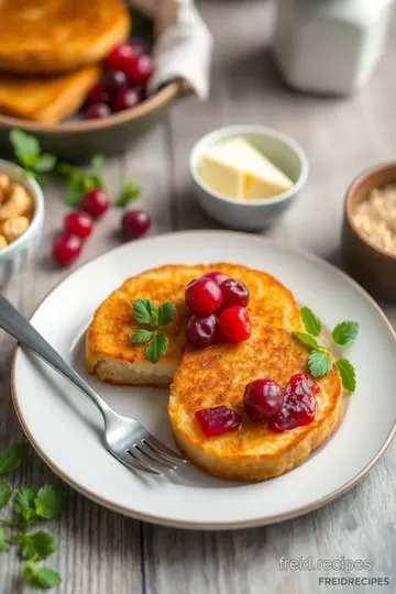 Pan-fried Camembert Sandwich with Cranberry presentation