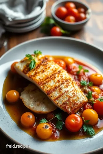 Pan-Fried Dover Sole with Tomato Compote presentation