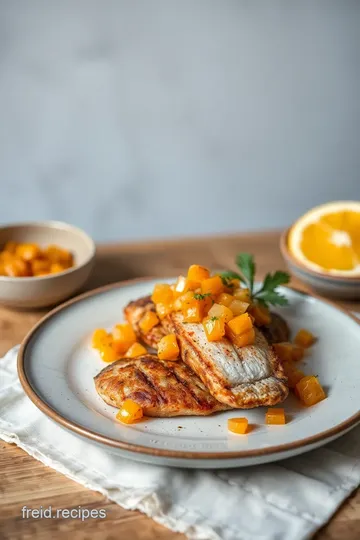 Delicious Pan-Fried Mackerel with Fresh Orange Salsa presentation