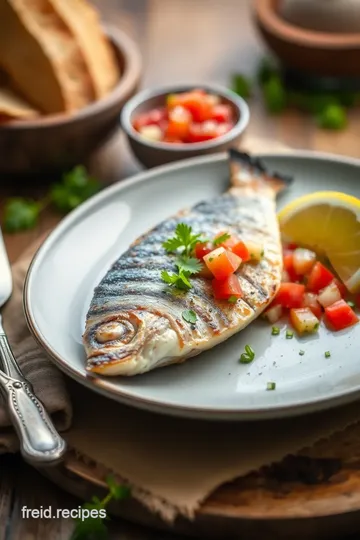 Crispy Pan-Fried Mackerel with Refreshing Salsa presentation