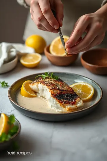 Zesty Pan-Fried Sea Bass with Fresh Citrus Flavor presentation