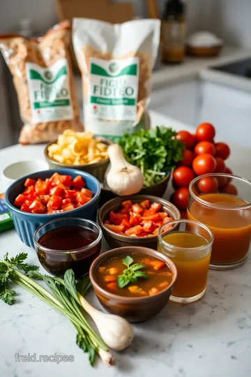 Classic Mexican Fideo ingredients