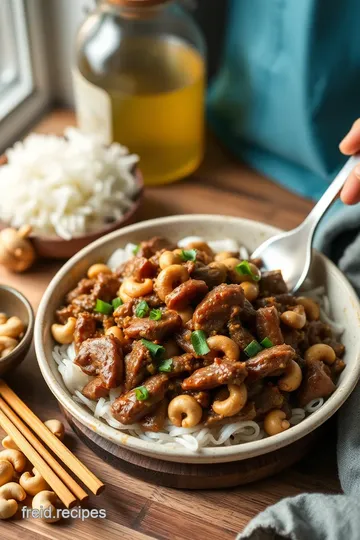 Stir-Fried Beef with Cashews and Broccoli steps