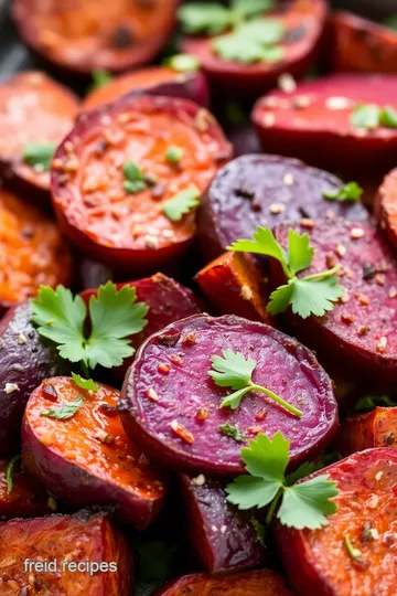 Roasted Purple Sweet Potatoes presentation