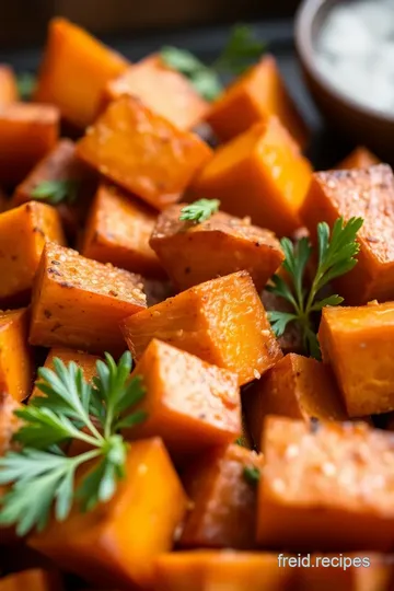 Crispy Roasted Sweet Potatoes presentation