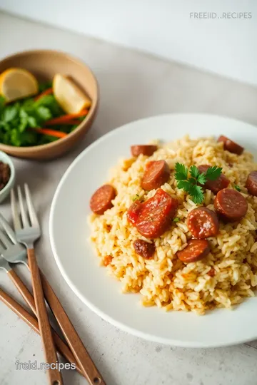 Sizzling Sausage Fried Rice: A Quick and Flavorful Delight presentation