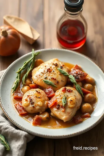 Prosciutto-Skewered Chicken with Fried Sage Leaves presentation