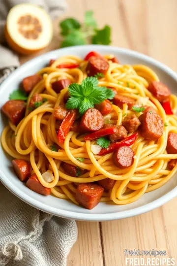 Fideo with Tomato and Chorizo presentation