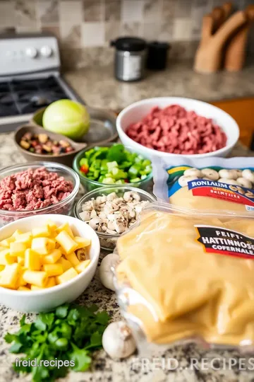 Savory Philly Cheesesteak Pasta Bake Surprise ingredients