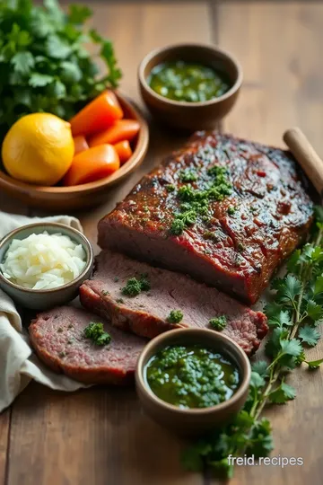 Slow-Cooked Beef Brisket with Chimichurri ingredients