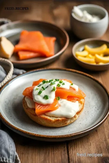 Poached Salmon Bagel with Creamy Topping steps