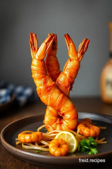 Crispy Fried Prawns with Spicy Garlic Flavor presentation