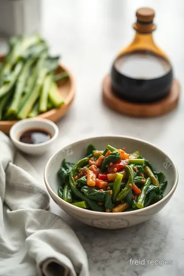 Stir-Fried Greens with Oyster Sauce presentation