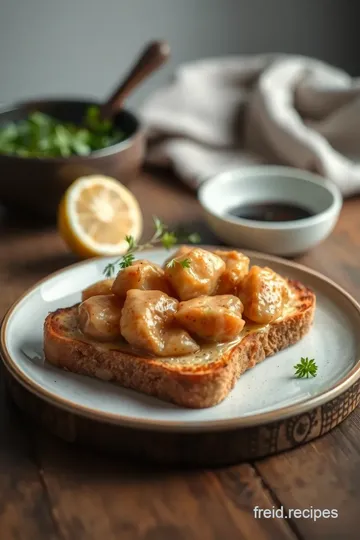 Sautéed Chicken Livers on Crispy Toast presentation