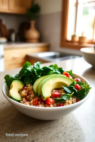 Sunrise Quinoa Bowl with Avocado and Spinach steps