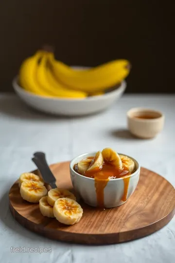 Sautéed Banana Dessert with Toffee Sauce presentation