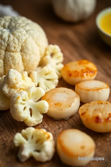 Sear Sea Scallops with Vanilla Cauliflower ingredients