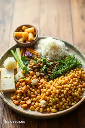 Baked Tofu Lentils with Ginger Flavor ingredients