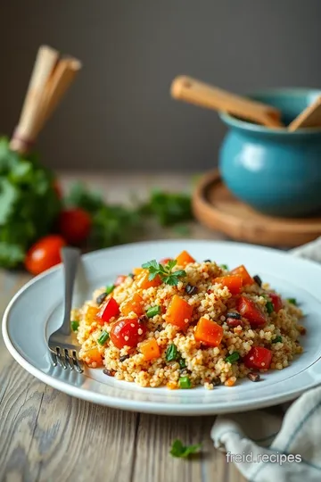 Sautéed Quinoa with Colorful Veggies Delight presentation