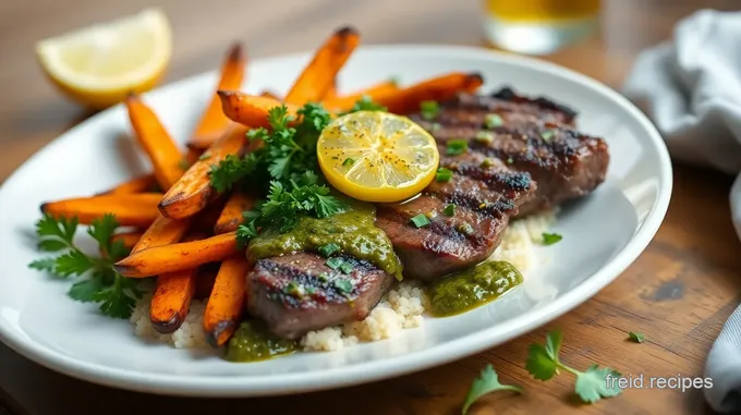 Chimichurri Steaks with Sweet Potato Fries