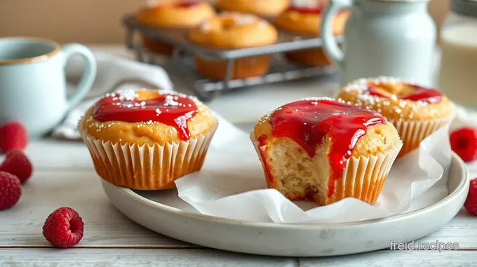 Heavenly Baked Doughnut Muffins with Raspberry Jam