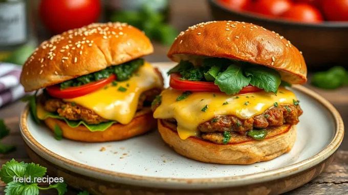 Crispy Chicken Parmesan Burgers with Fresh Pesto