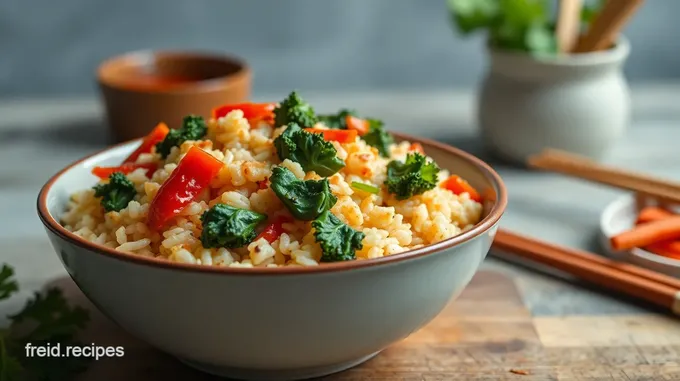 Sizzling Kale & Kimchi Fried Rice