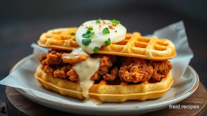 Fried Chicken Waffle Sandwich Delight