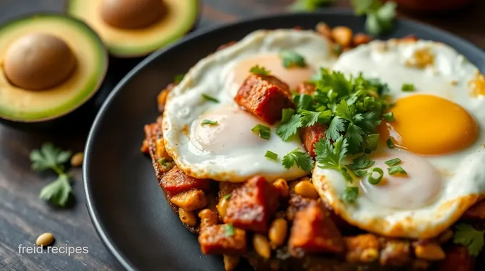 Avocado on Toast with Chorizo & Fried Eggs