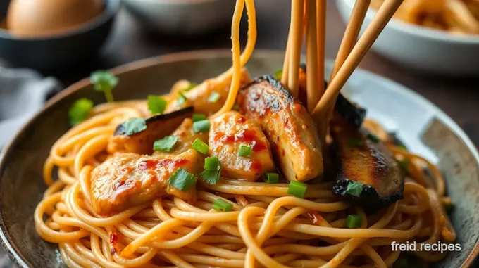 Ginger Noodles with Chicken & Hoisin Aubergines