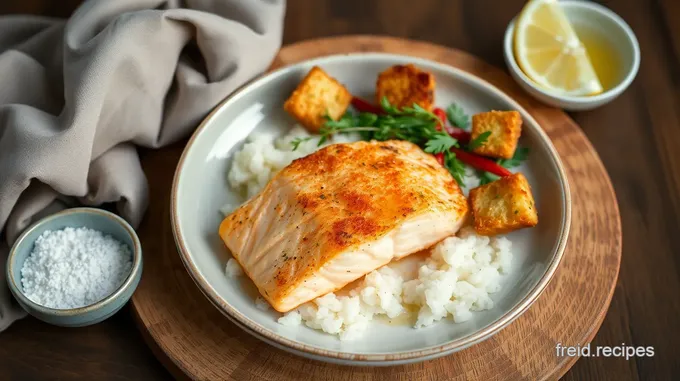 Pan-Fried Salmon with Crispy Croutons