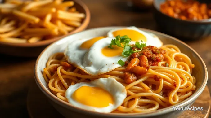 Crispy Fried Noodles with Eggs & Crunchy Beansprouts