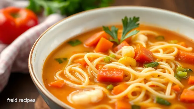 Fideo Soup with Vegetables and Chicken