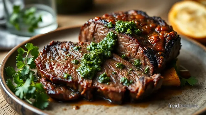 Slow-Cooked Beef Brisket with Chimichurri