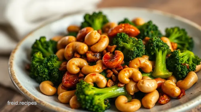 Stir-Fried Broccoli with Savory Cashews