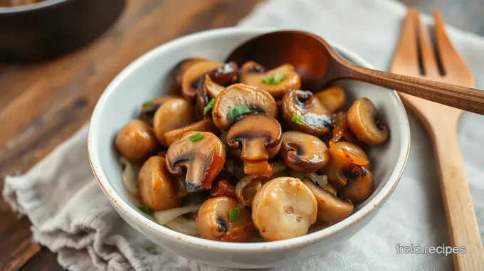 Stir-Fried Mushrooms & Spinach with Golden Onions