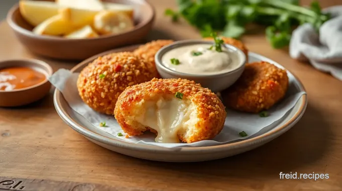 Fried Cheese Croquettes with Tangy Sauce